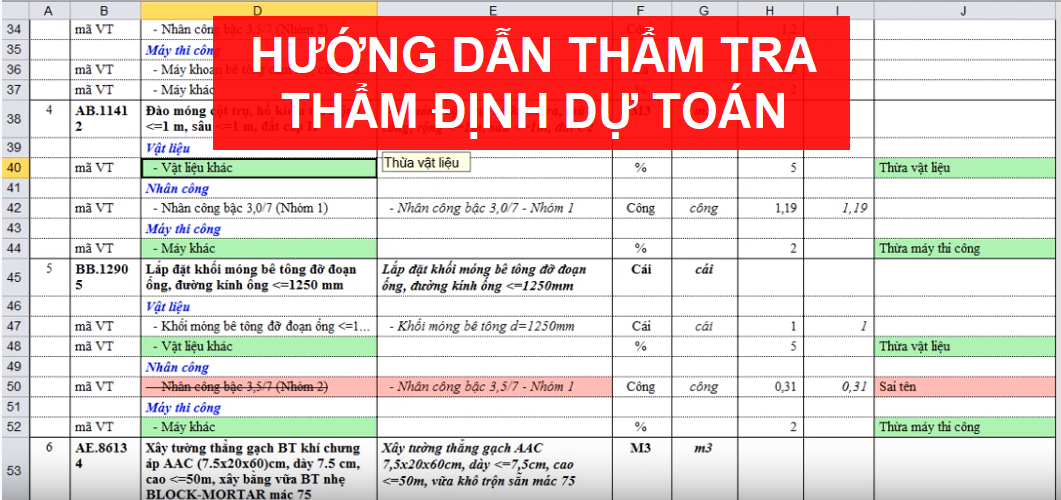 Hướng dẫn cách thẩm tra dự toán, thẩm định dự toán xây dựng để biết sai sót và số liệu bị sửa đổi